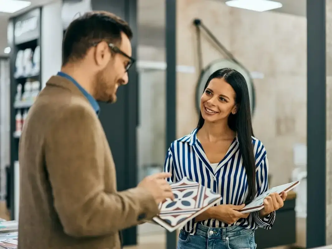 Construction professionals collaborating
